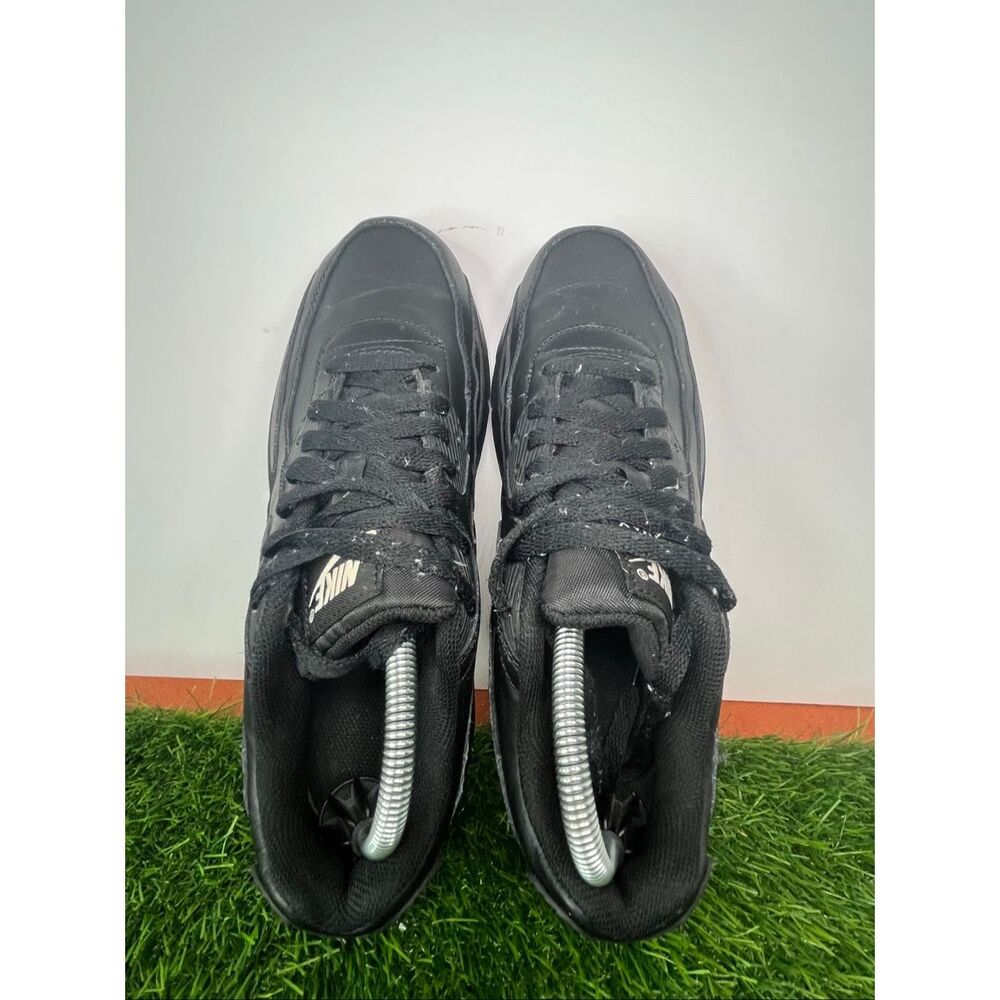 Nike Air Max 90 LTR Triple Black Leather Sneakers CD6864-001 Youth 7Y Women's 8. - Picture 7 of 10